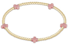 E Newton egirl Signature Cross Small Gold Pattern 2mm Bead Bracelet