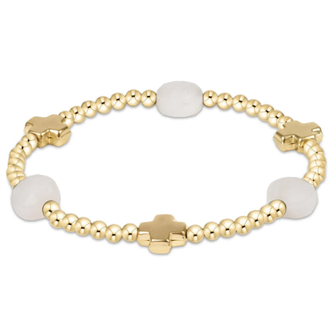 E Newton Signature Cross Admire Gold 3mm Bead Bracelet