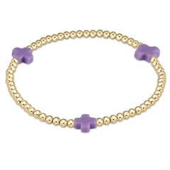 E newton egirl Signature Cross Gold Pattern 3mm Bead Bracelet
