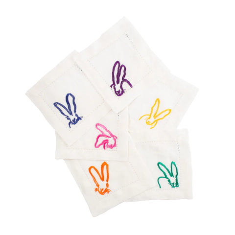 Hunt Slonem Rainbow Embroidered Cocktail Napkin