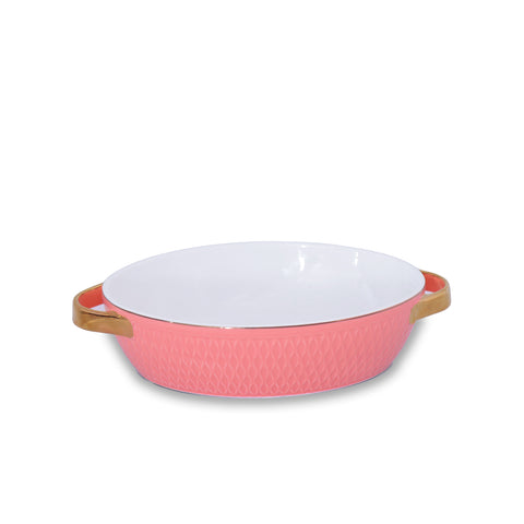 Small Oval Baker w/ Gold Handles