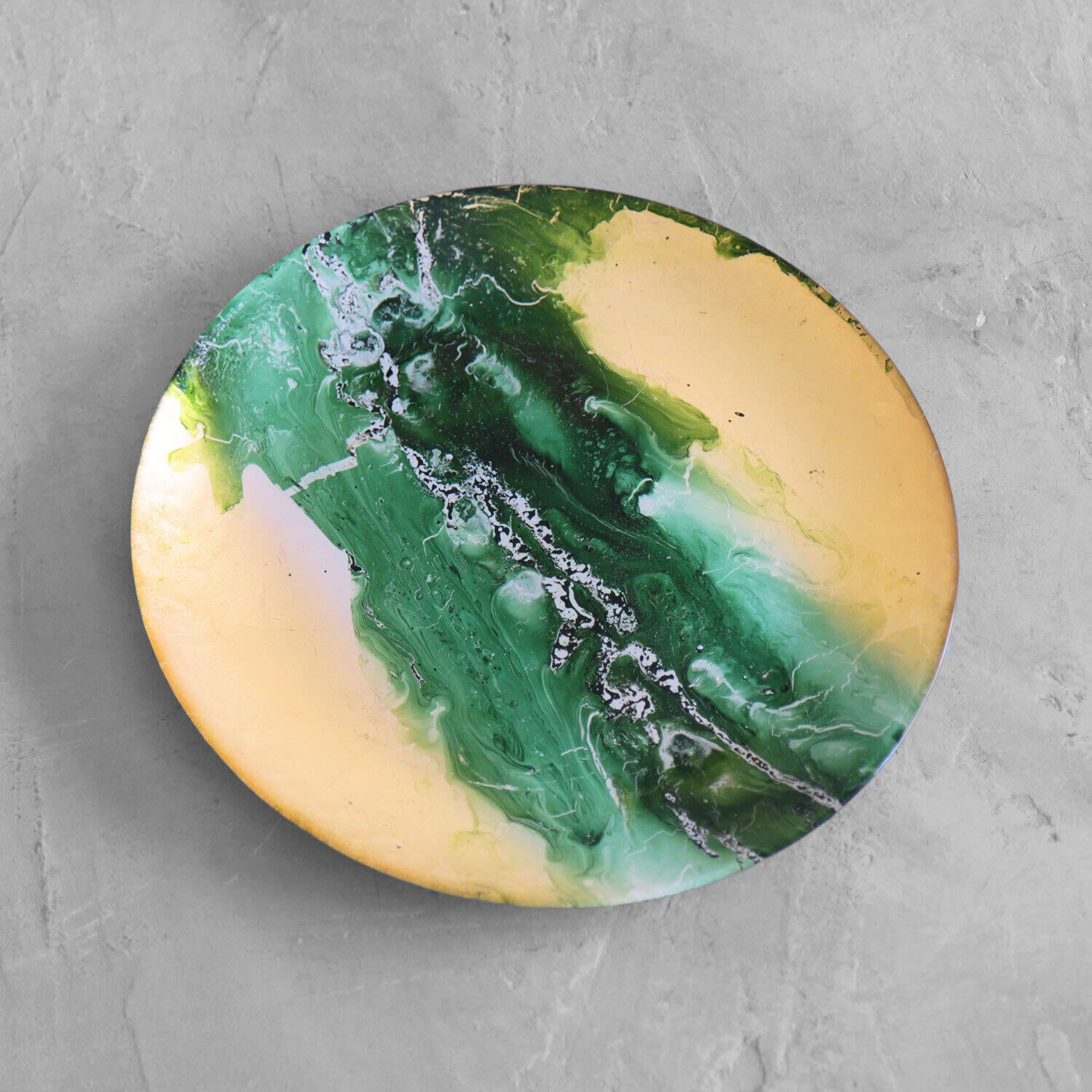Beatriz Ball Green and Gold Large Marble Platter