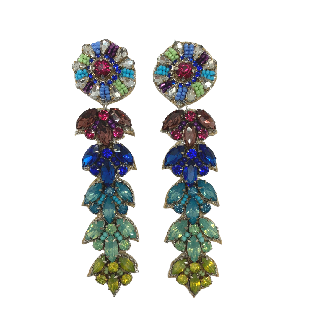 Allie Beads - Purple/Blue Liza Drop Earrings