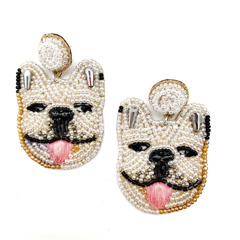 Frenchie Beaded Earrings