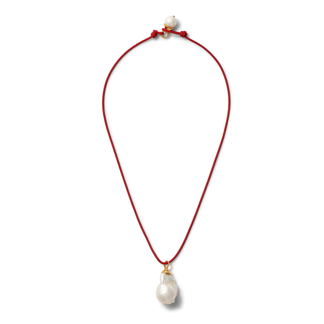 Big baroque twisted cord w/pearl pendant
