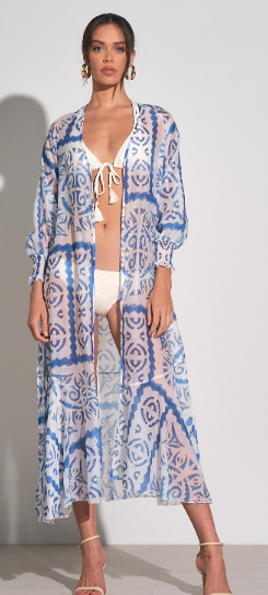 Blue Cabos Print Kimono Robe