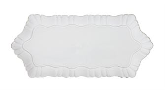 15-1/4"L X 6-1/2"W Terra-Cotta Platter, White