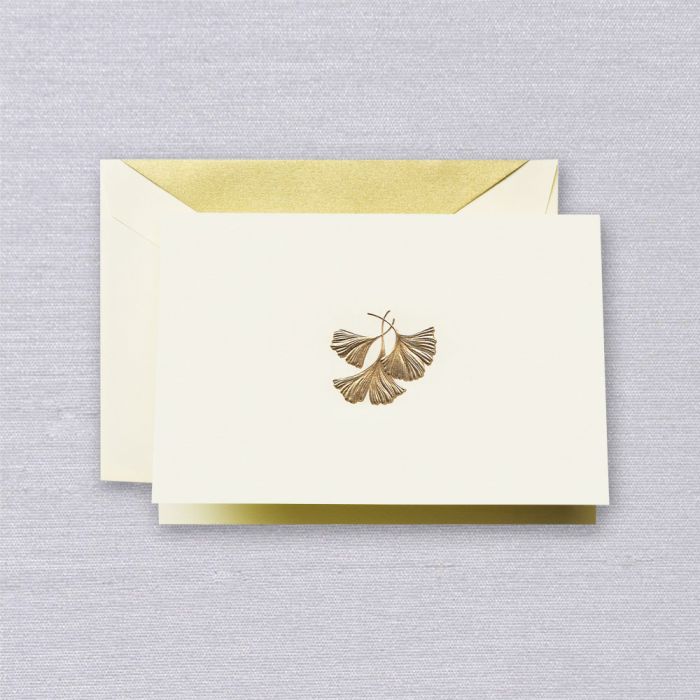 Crane and Co. Engraved Ginko Leaf Note