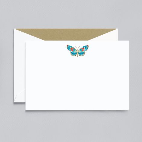 Hand Engraved Butterfly Correspondence Card