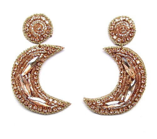 Allie Beads Gold Moon Earrings