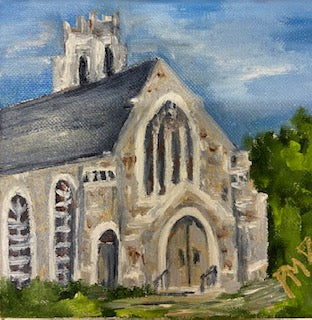 Hand-Painted Church Canvas