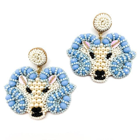 Ram Head Beaded Earrings