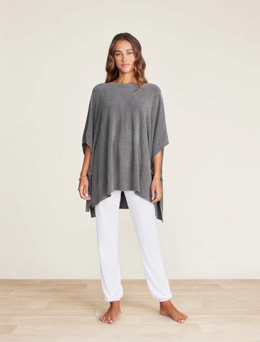 Barefoot Dreams Cozy Chic Hi Lo Poncho with Side Tie