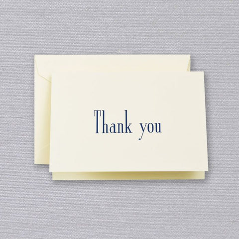 Crane and Co. Navy Thank You Note