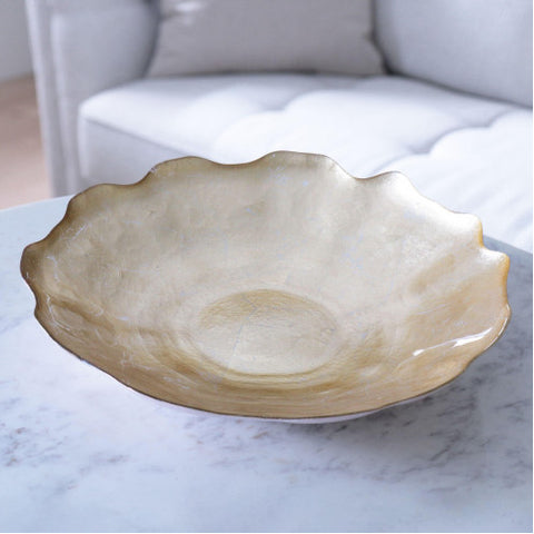 New Orleans Glass cracked gold centerpiece