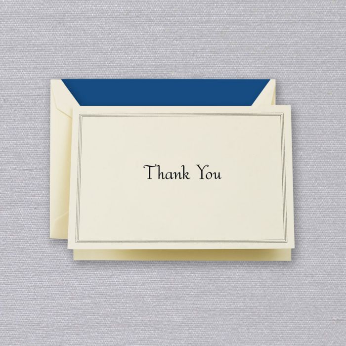 Crane and Co. Regent Blue Triple Thank You Note